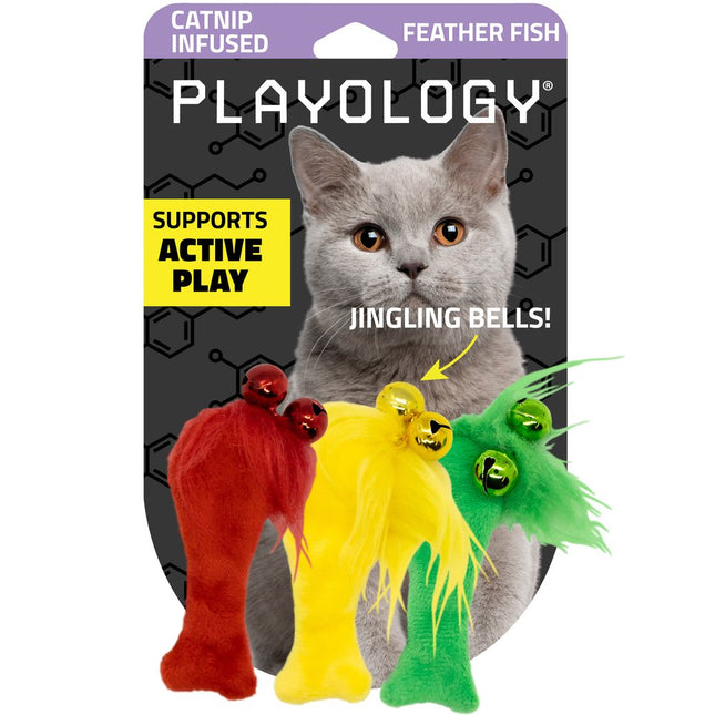 Pouncing Feather Fish 3-pack