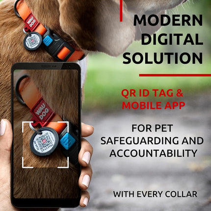 Waterproof dog collar with QR passport